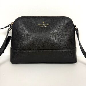 Kate Spade Southport Ave Hannah Leather Crossbody Bag in Black